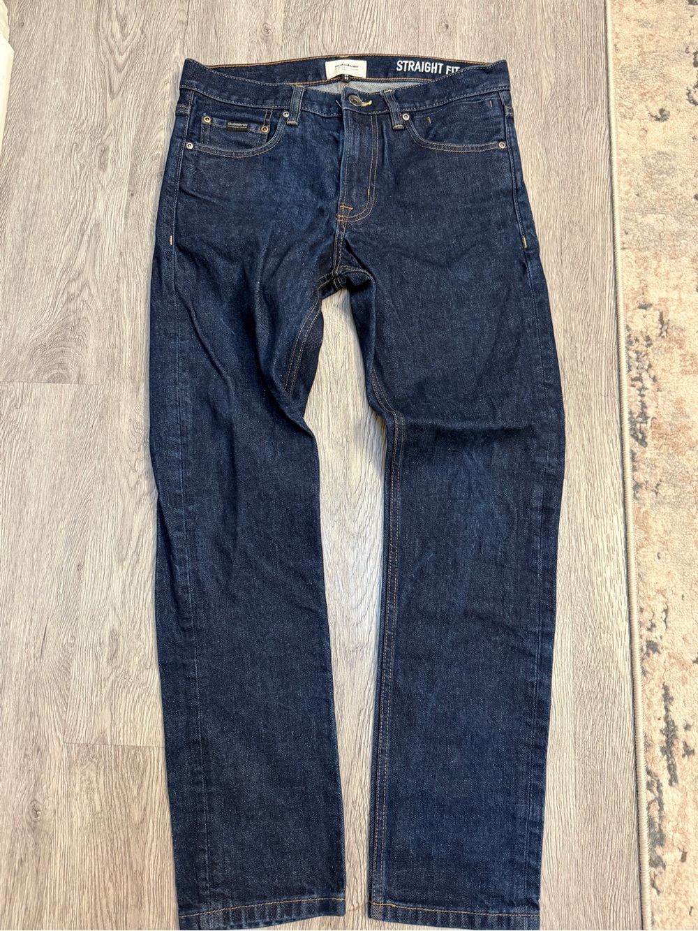 Quiksilver Quik Jean Blue Dark Wash Straight Fit Mid Rise Denim Mens Sz 32x32